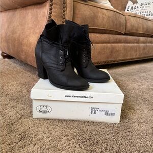 Steve Madden Black Heeled Boots